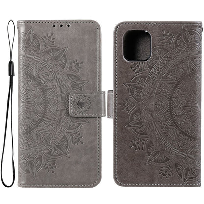 Hülle für Samsung Galaxy A03 Handyhülle Flip Case Cover Schutzhülle Mandala Grau