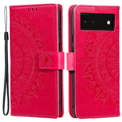Hülle für Google Pixel 6 Handyhülle Tasche Flip Case Cover Etui Mandala Pink
