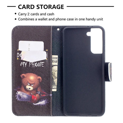 Hülle für Samsung Galaxy S21 Plus Handyhülle Flip Case Cover Bumper Etui Tasche Motiv Bär