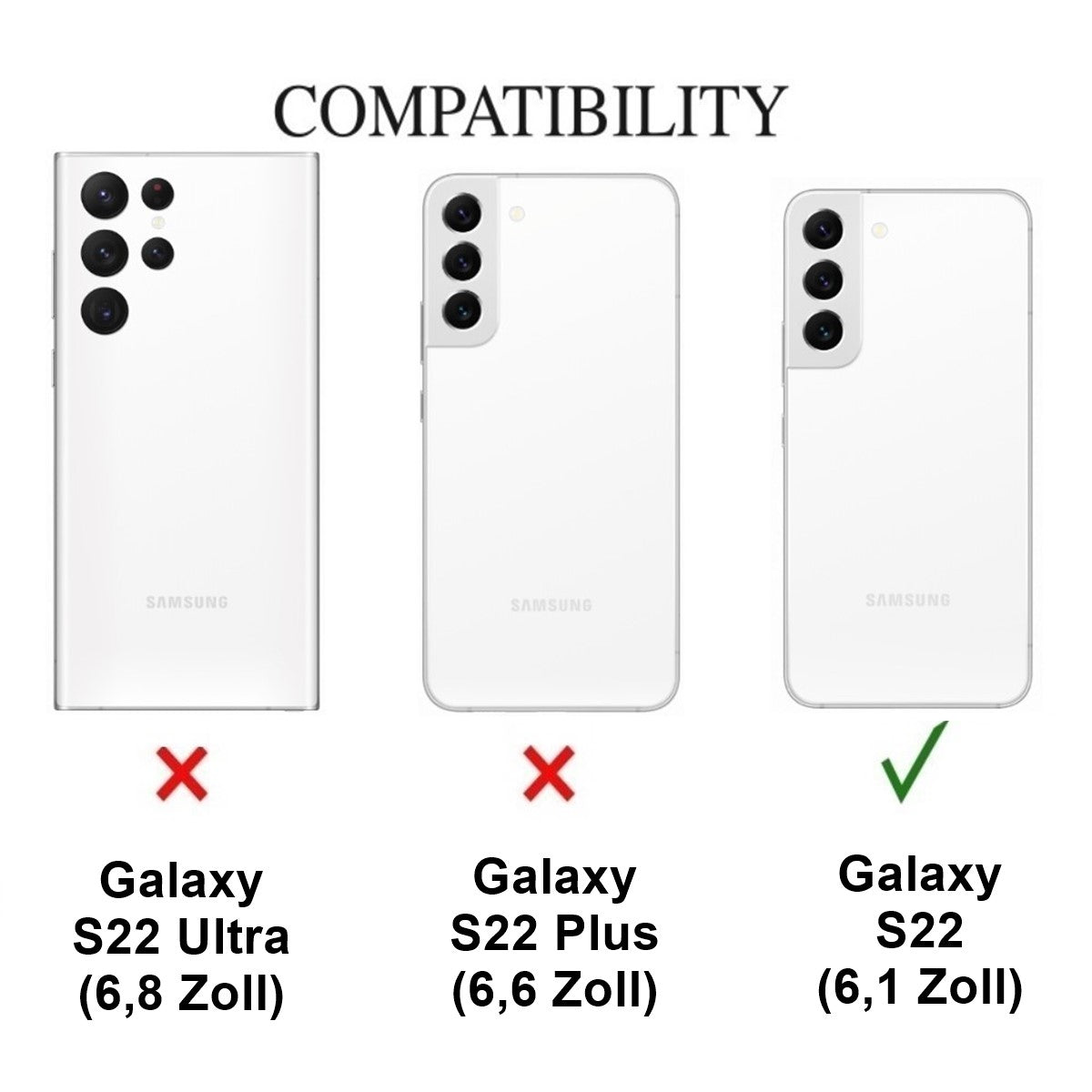 Hülle für Samsung Galaxy S22 5G Handyhülle Flip Case Cover Tasche Mandala Grau