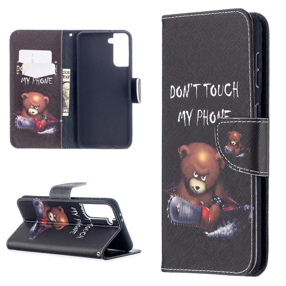 Hülle für Samsung Galaxy S21 Plus Handyhülle Flip Case Cover Bumper Etui Tasche Motiv Bär