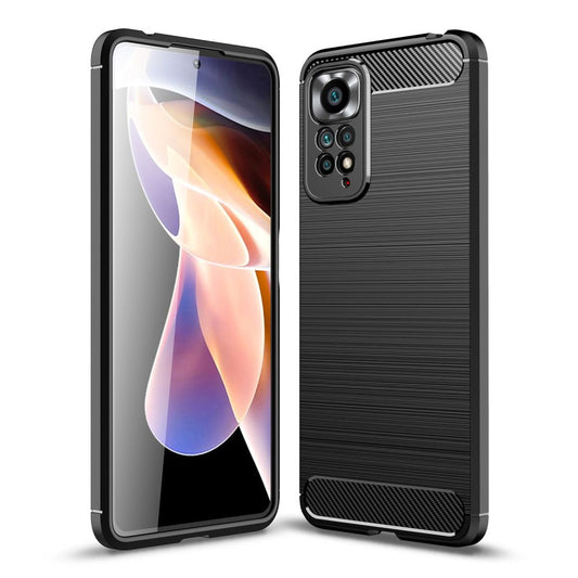 Hülle für Xiaomi Redmi Note 11 Pro 4G/5G Handy Silikon Case Cover Carbonfarben