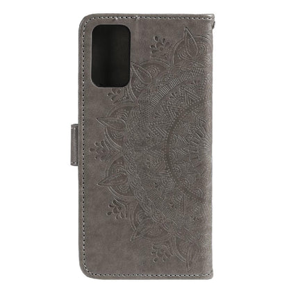 Hülle für Samsung Galaxy A03s Handy Tasche Flip Case Cover Etui Mandala Grau