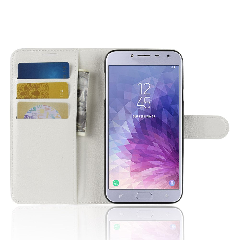 Hülle für Samsung Galaxy J4 2018 Handyhülle Flip Case Schutzhülle Weiß