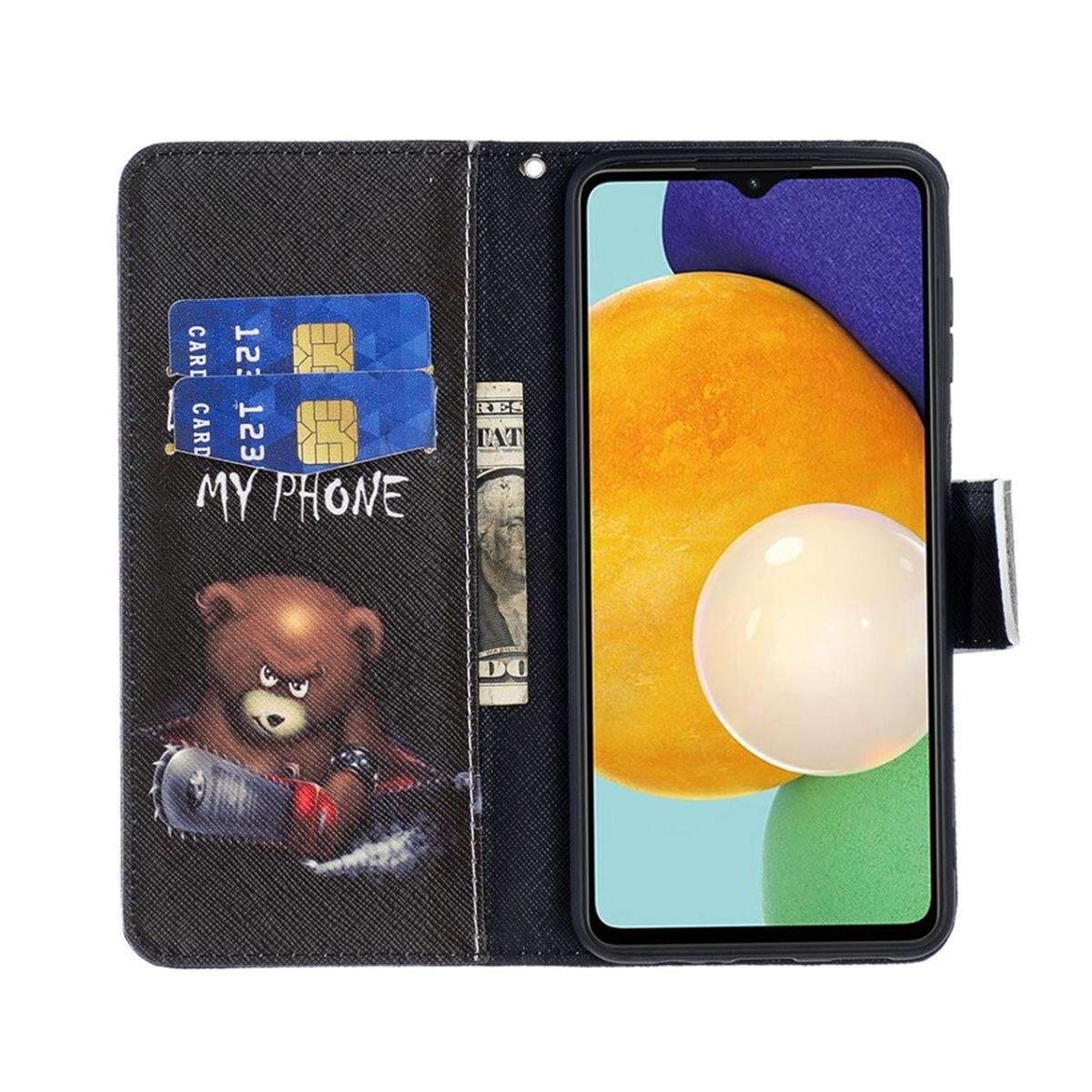 Hülle für Samsung Galaxy A13 5G/A04s Handyhülle Flip Case Cover Tasche Motiv Bär