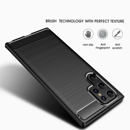 Hülle für Samsung Galaxy S22 Ultra Handyhülle Silikon Case Cover Carbonfarben