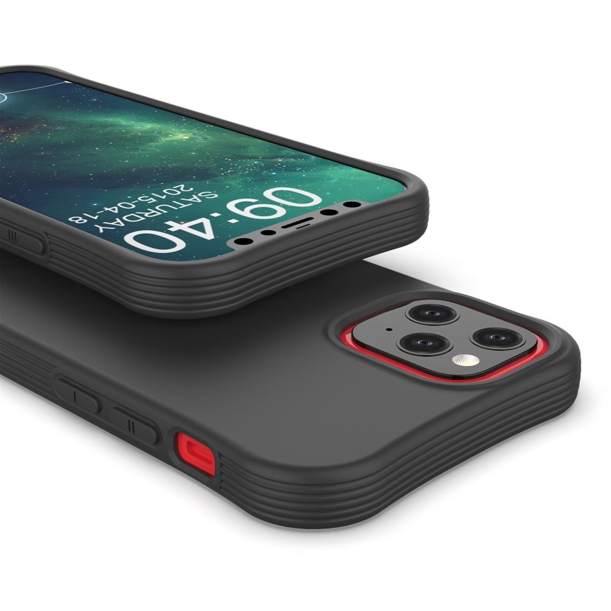 Hülle für Apple iPhone 12 Mini Handyhülle Silikon Case Cover Bumper Matt Schwarz