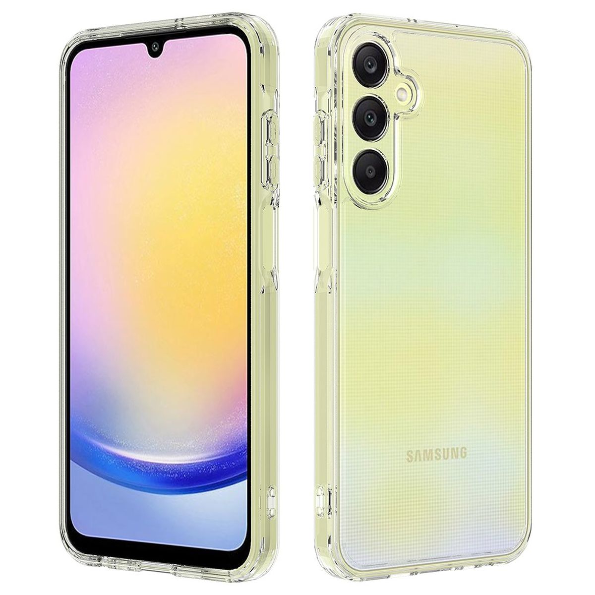 Hülle für Samsung Galaxy A25 5G Handyhülle Case Hybrid Silikon Bumper Cover Klar