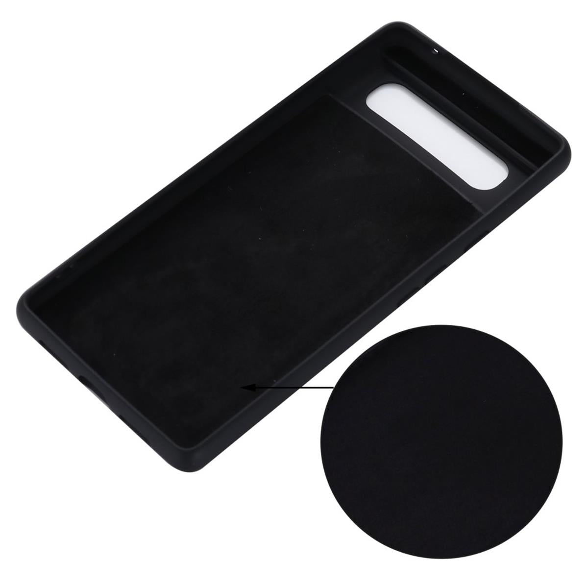 Hülle für Google Pixel 6 Handyhülle Silikon Case Cover Bumper Matt Schwarz