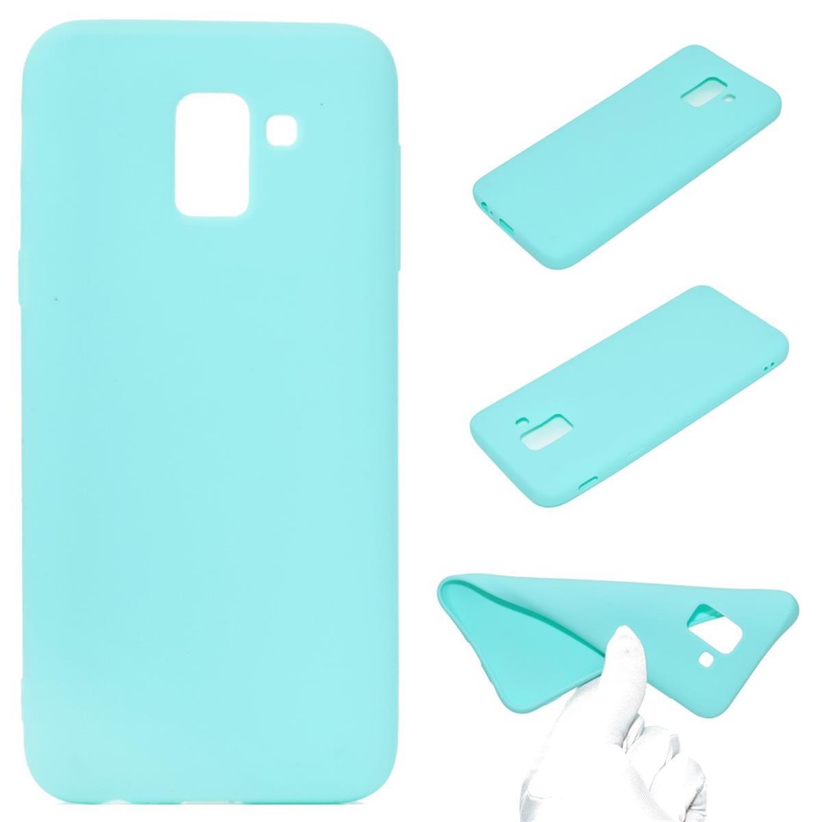 Hülle für Samsung Galaxy J6 2018 Silikon Case Handy Cover Etui Bumper Matt Grün