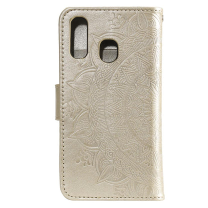 Hülle für Samsung Galaxy A20e Handyhülle Schutz Tasche Flip Case Etui Cover Mandala Gold