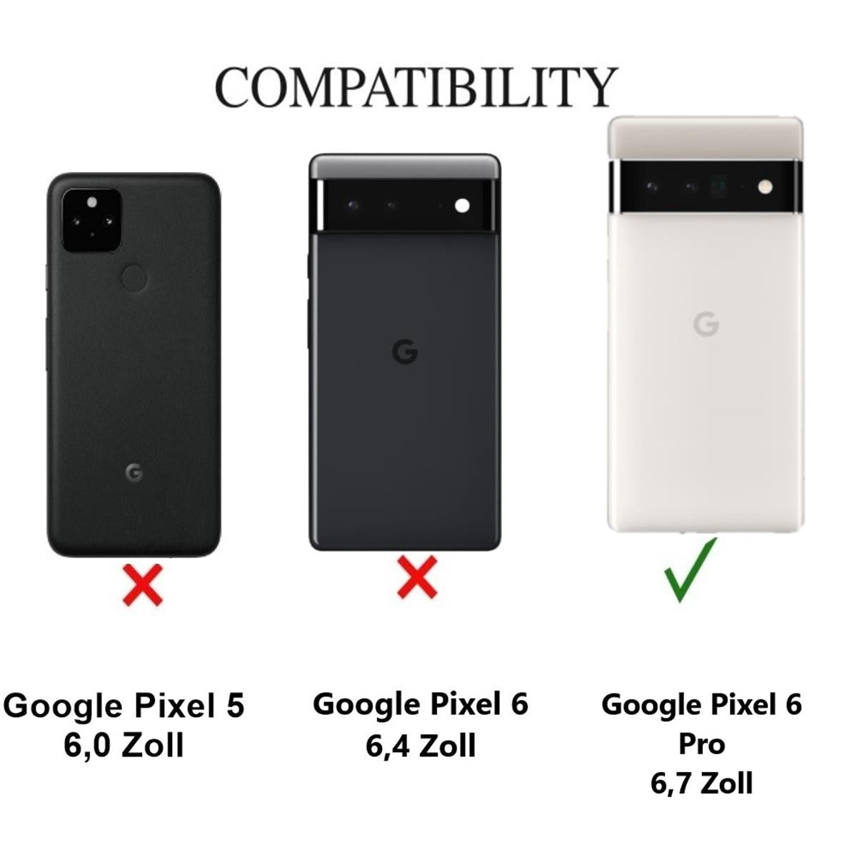 Hülle für Google Pixel 6 Pro Handyhülle Hybrid Silikon Case Bumper Cover Klar