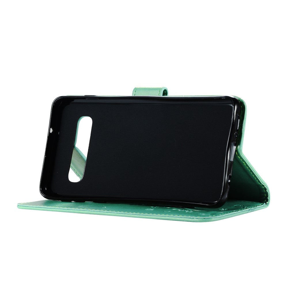 Hülle für Samsung Galaxy S10 Handyhülle Flip Case Cover Schmetterling Grün