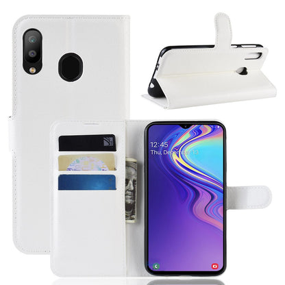 Hülle für Samsung Galaxy M20 Handyhülle Flip Case Schutzhülle Cover Tasche Weiß