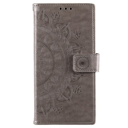 Hülle für Samsung Galaxy S22+ (Plus) Handyhülle Flip Case Cover Mandala Grau
