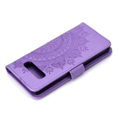 Hülle für Samsung Galaxy S10+ (Plus) Handyhülle Flip Case Cover Mandala Lila