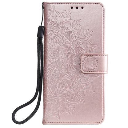 Hülle für Samsung Galaxy A40 Handyhülle Schutz Tasche Flip Case Cover Mandala Rosegold