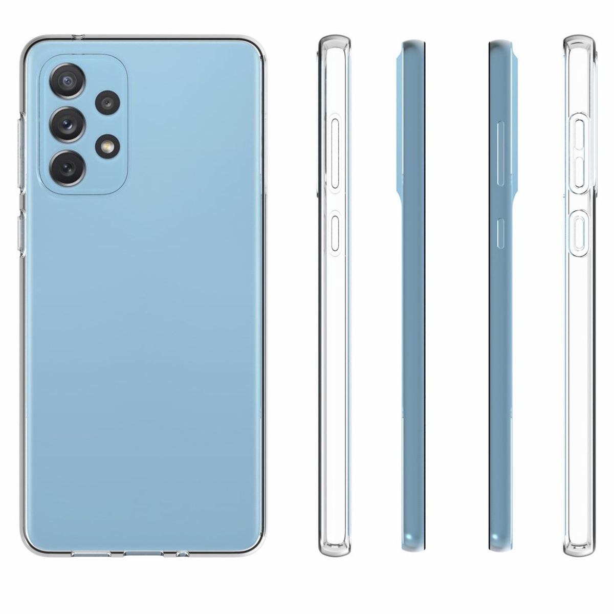 Hülle für Samsung Galaxy A73 5G Handyhülle Silikon Cover Case Bumper Etui klar