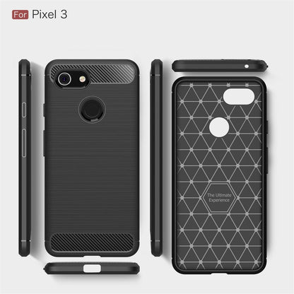 Google Pixel 3 Handyhülle Silikon Case Cover Bumper Carbonfarben