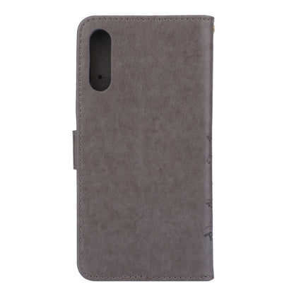 Hülle für Samsung Galaxy A50/A30s Handyhülle Flip Case Handytasche Schmetterling Grau