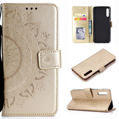 Hülle für Samsung Galaxy A70 Handyhülle Schutz Tasche Case Etui Cover Mandala Gold