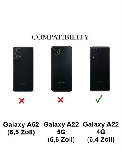 Hülle für Samsung Galaxy A22 4G Handyhülle Silikon Case Cover Bumper Matt Blau