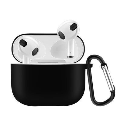 Hülle für Apple AirPods 3 Silikon Case Cover Etui Bumper Schutzhülle Schwarz