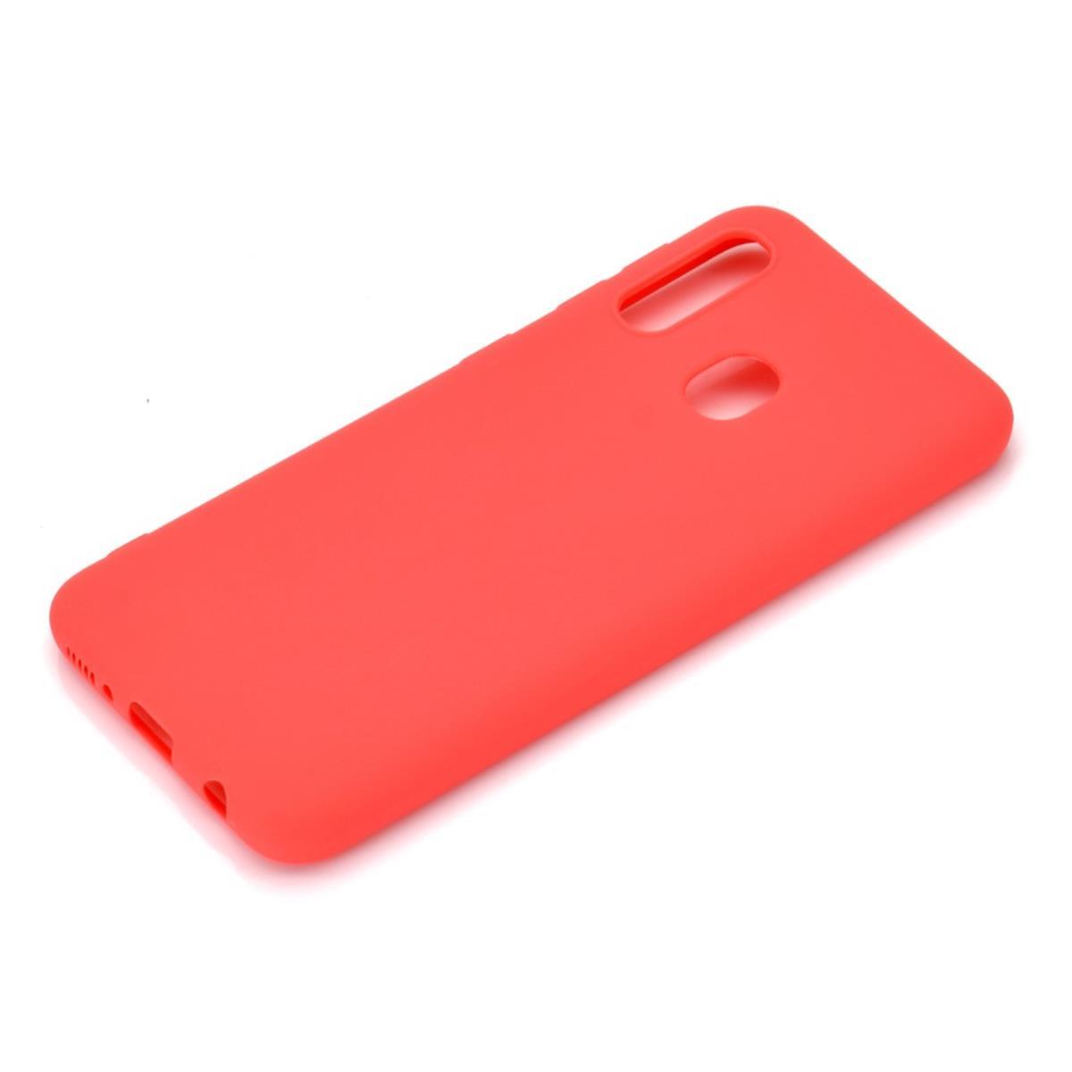 Hülle für Samsung Galaxy A20e Handyhülle Silikon Cover Schutzhülle Soft Case matt Rot