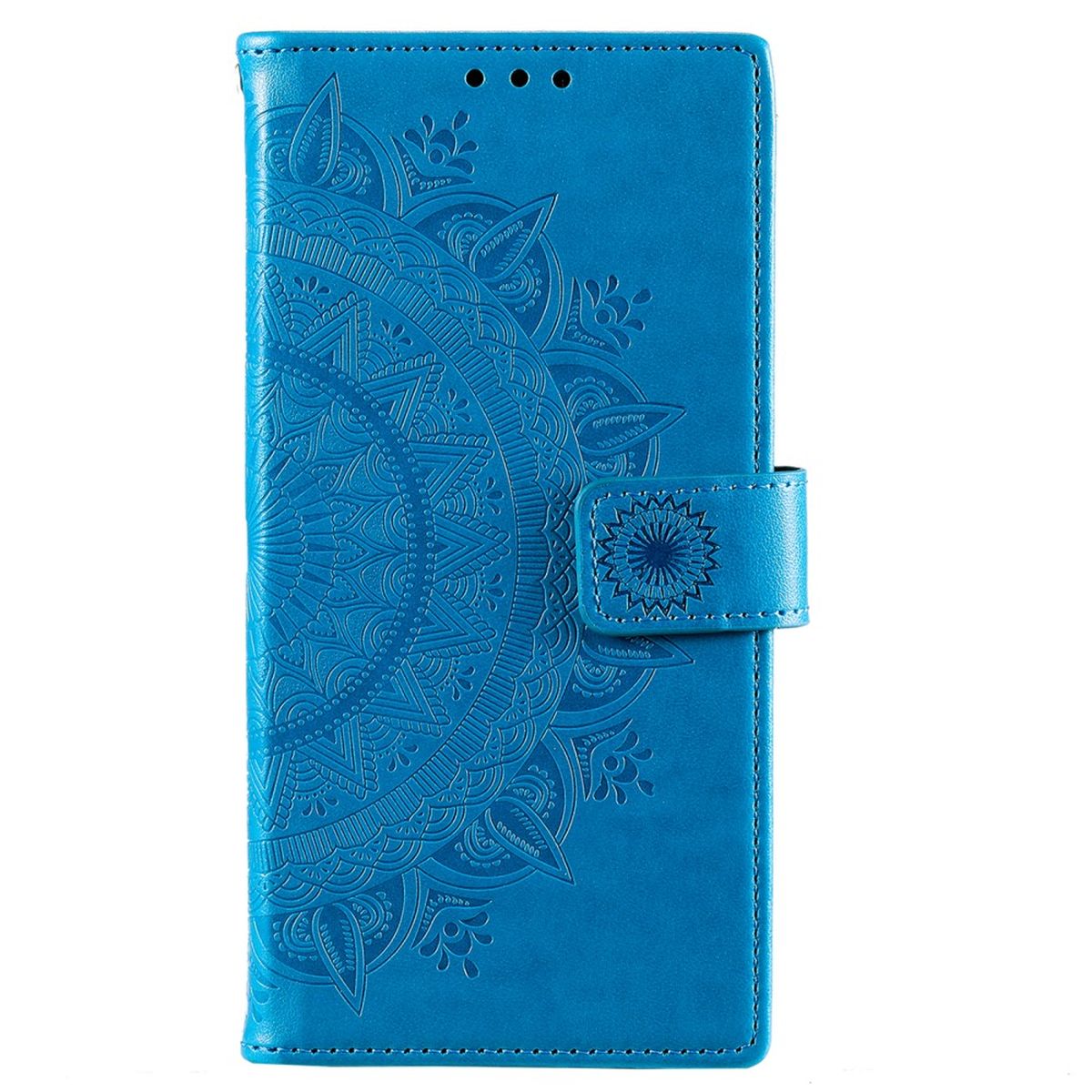 Hülle für Samsung Galaxy S22+ (Plus) Handyhülle Flip Case Cover Mandala Blau