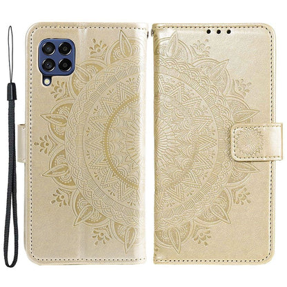 Hülle für Samsung Galaxy M53 5G Handyhülle Flip Case Cover Etui Mandala Gold
