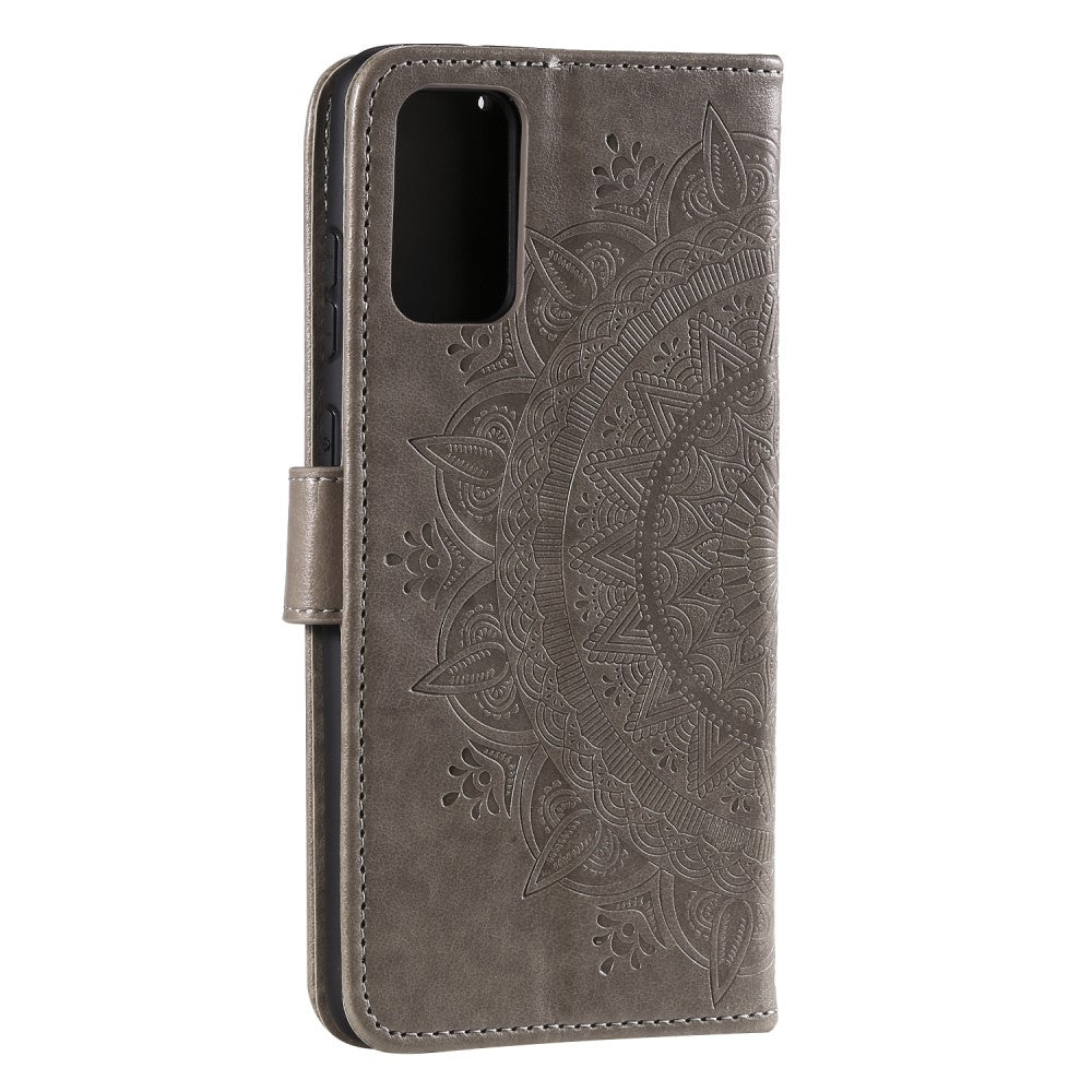 Hülle für Samsung Galaxy A41 Handyhülle Flip Case Cover Tasche Mandala Grau