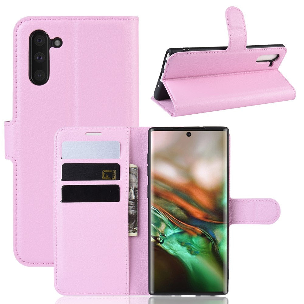 Hülle für Samsung Galaxy Note10 Handyhülle Schutz Tasche Flip Case Cover Rosa