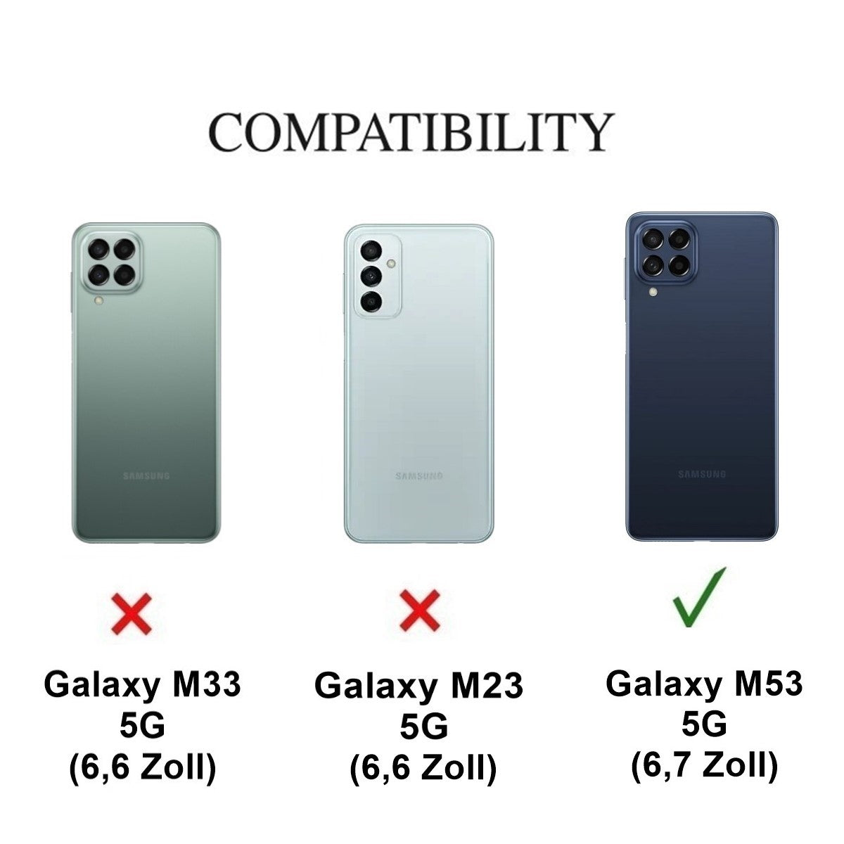 Hülle für Samsung Galaxy M53 5G Handykette Silikon Cover Handyhülle Case klar