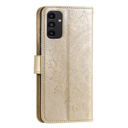 Hülle für Samsung Galaxy A13 5G/A04s Handyhülle Flip Case Tasche Mandala Gold