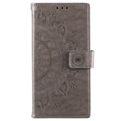 Hülle für Samsung Galaxy S22 5G Handyhülle Flip Case Cover Tasche Mandala Grau