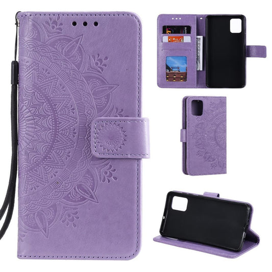 Hülle für Samsung Galaxy A51 Handyhülle Flip Case Schutzhülle Cover Mandala Lila