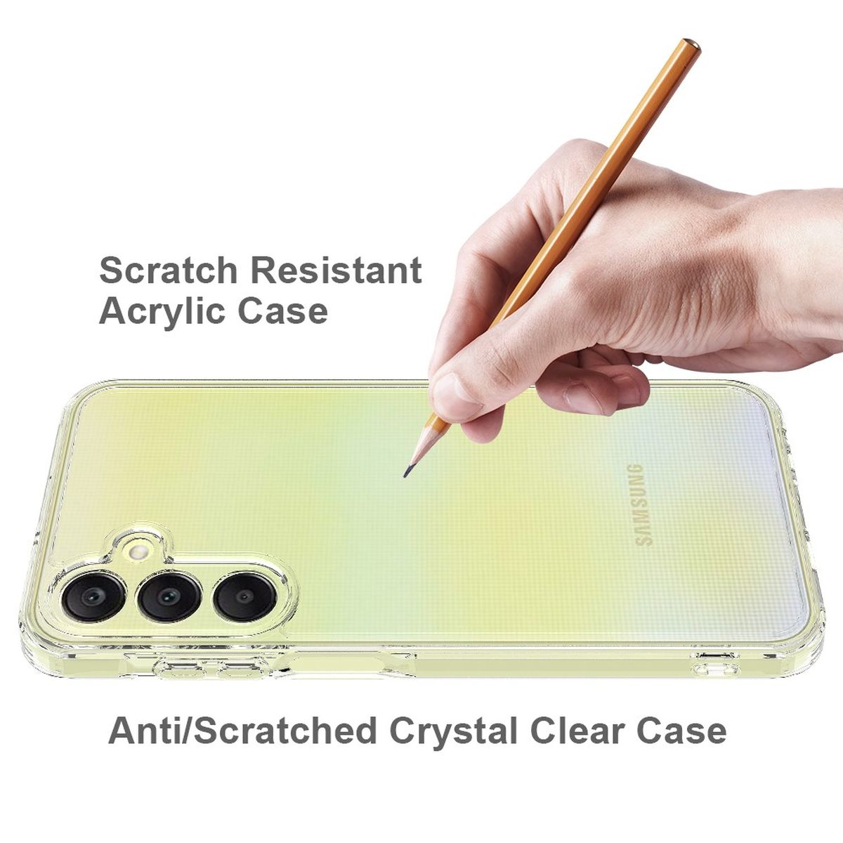 Hülle für Samsung Galaxy A25 5G Handyhülle Case Hybrid Silikon Bumper Cover Klar