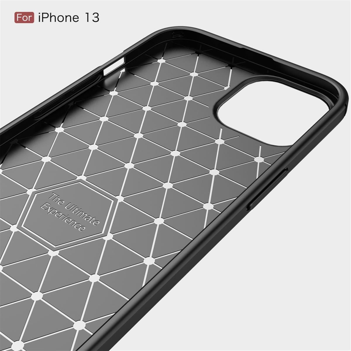 Hülle für Apple iPhone 13 Handyhülle Silikon Case Cover Bumper Etui Carbonfarben