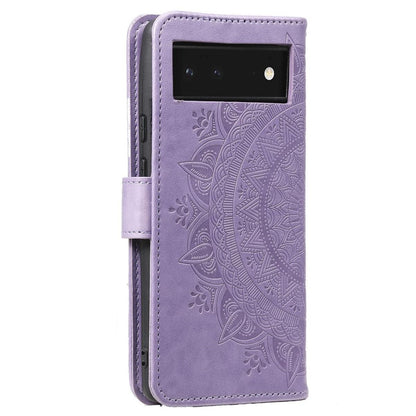 Hülle für Google Pixel 6 Handyhülle Tasche Flip Case Cover Etui Mandala Lila