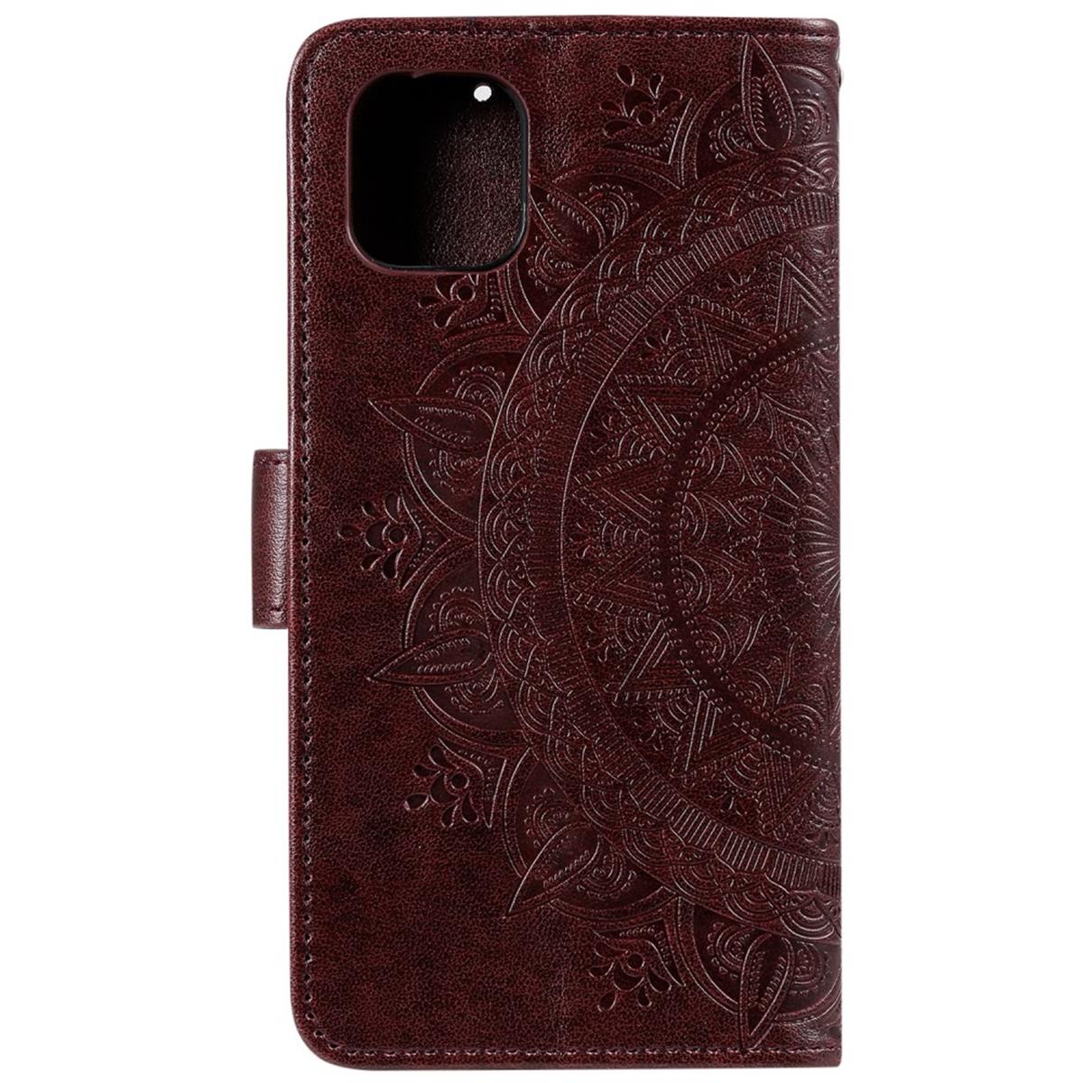 Hülle für Apple iPhone 11 [6,1 Zoll] Handyhülle Schutz Tasche Flip Cover Mandala Braun