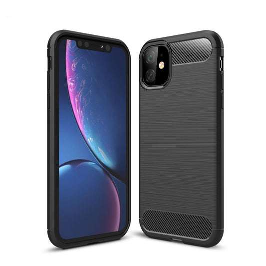 Hülle für Apple iPhone 11 [6,1 Zoll] Handyhülle Silikon Cover Schutzhülle Carbon