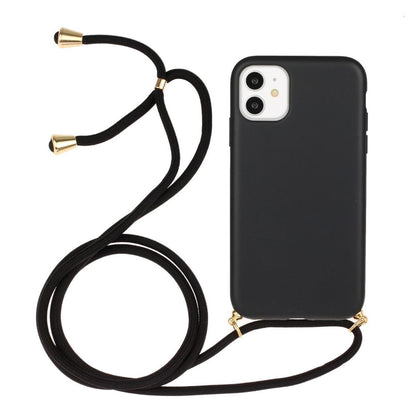 Hülle für Apple iPhone 11 Handyhülle Band Handykette Kordel Schnur Umhängetasche Schwarz