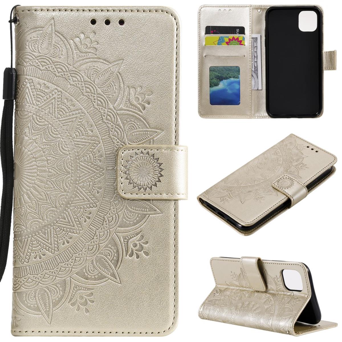 Hülle für Apple iPhone 11 Pro [5,8 Zoll] Handyhülle Wallet Case Flip Cover Mandala Gold