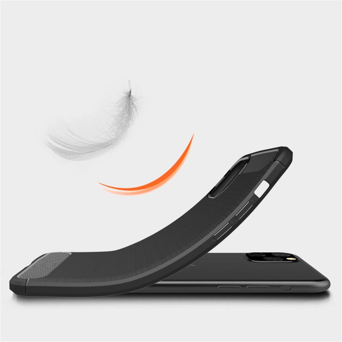 Hülle für Apple iPhone 11 Pro Max [6,5 Zoll] Handyhülle Silikon Schutzhülle Carbon