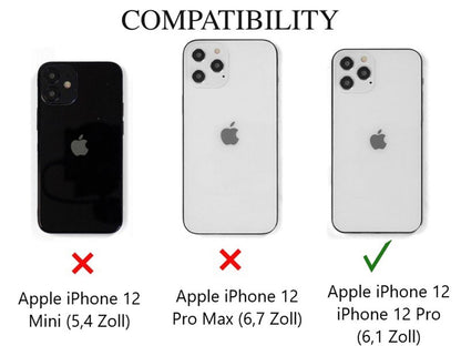 Hülle für Apple iPhone 12 / iPhone 12 Pro Handyhülle Band Handy Kette zum Umhängen Schnur Rot