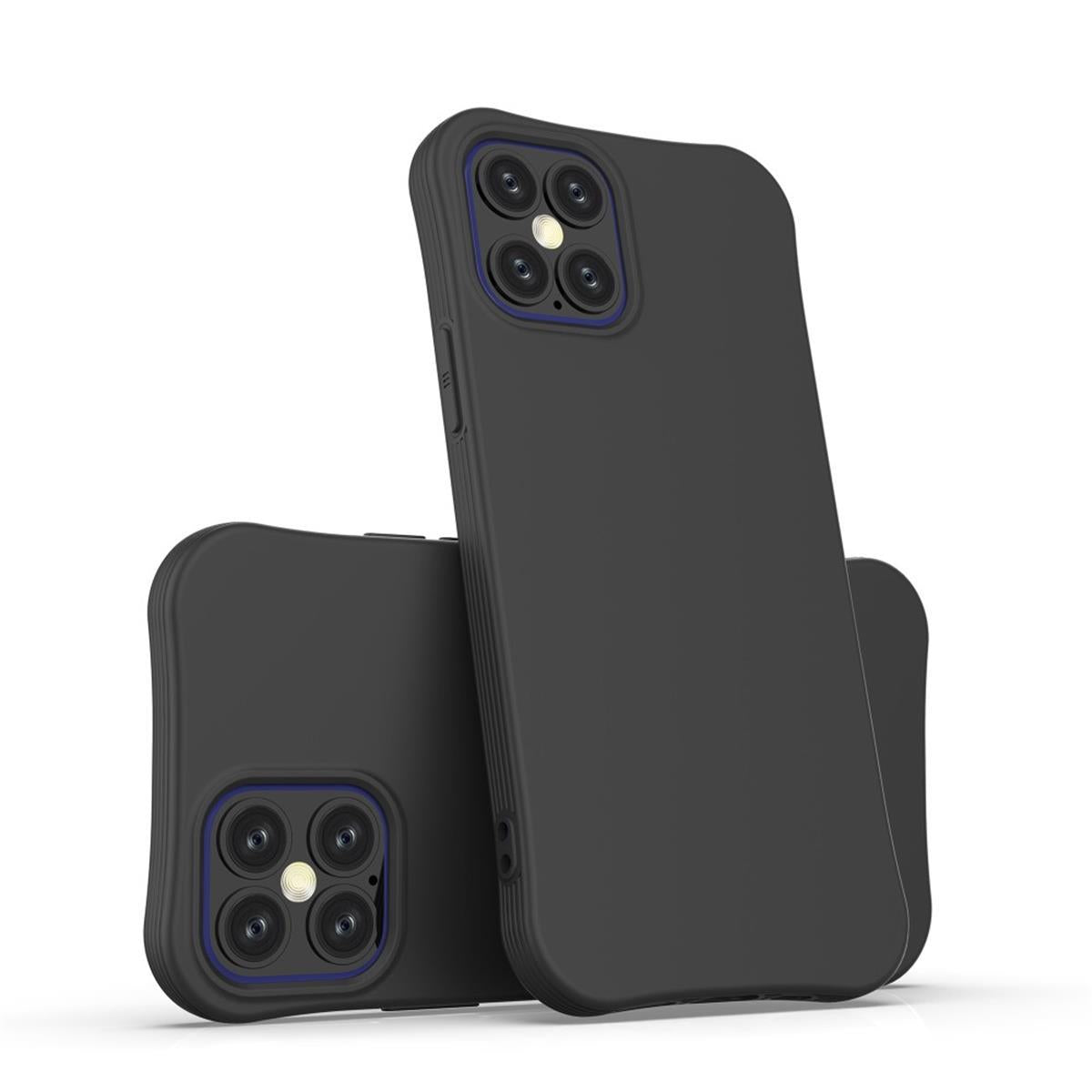 Hülle für Apple iPhone 12 / iPhone 12 Pro Handyhülle Silikon Cover Matt Schwarz