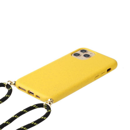 Hülle für Apple iPhone 12 Mini Handyhülle Case Band Handykette Kordel Schnur Gelb