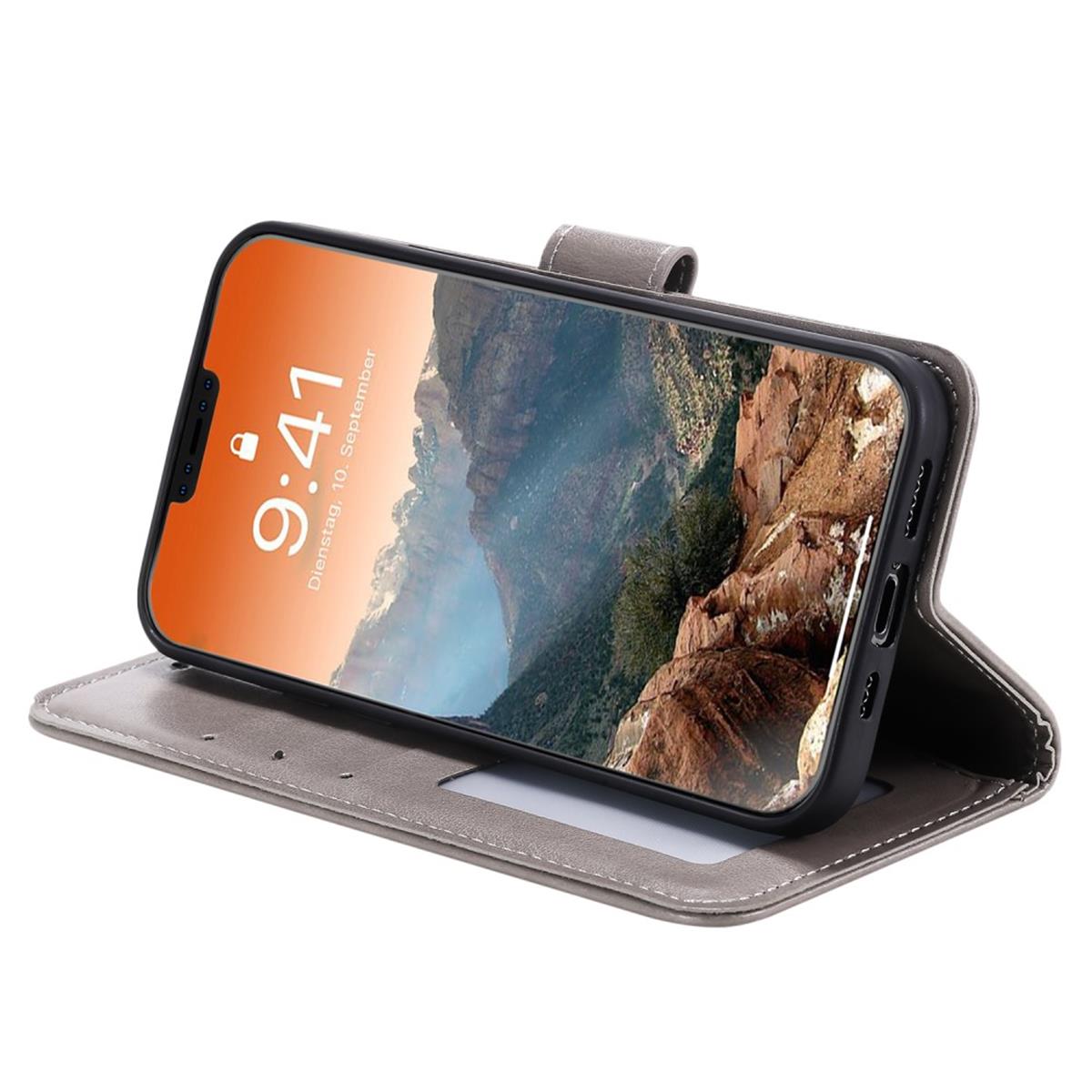 Hülle für Apple iPhone 12 Pro Max Handyhülle Flip Case Cover Etui Mandala Grau