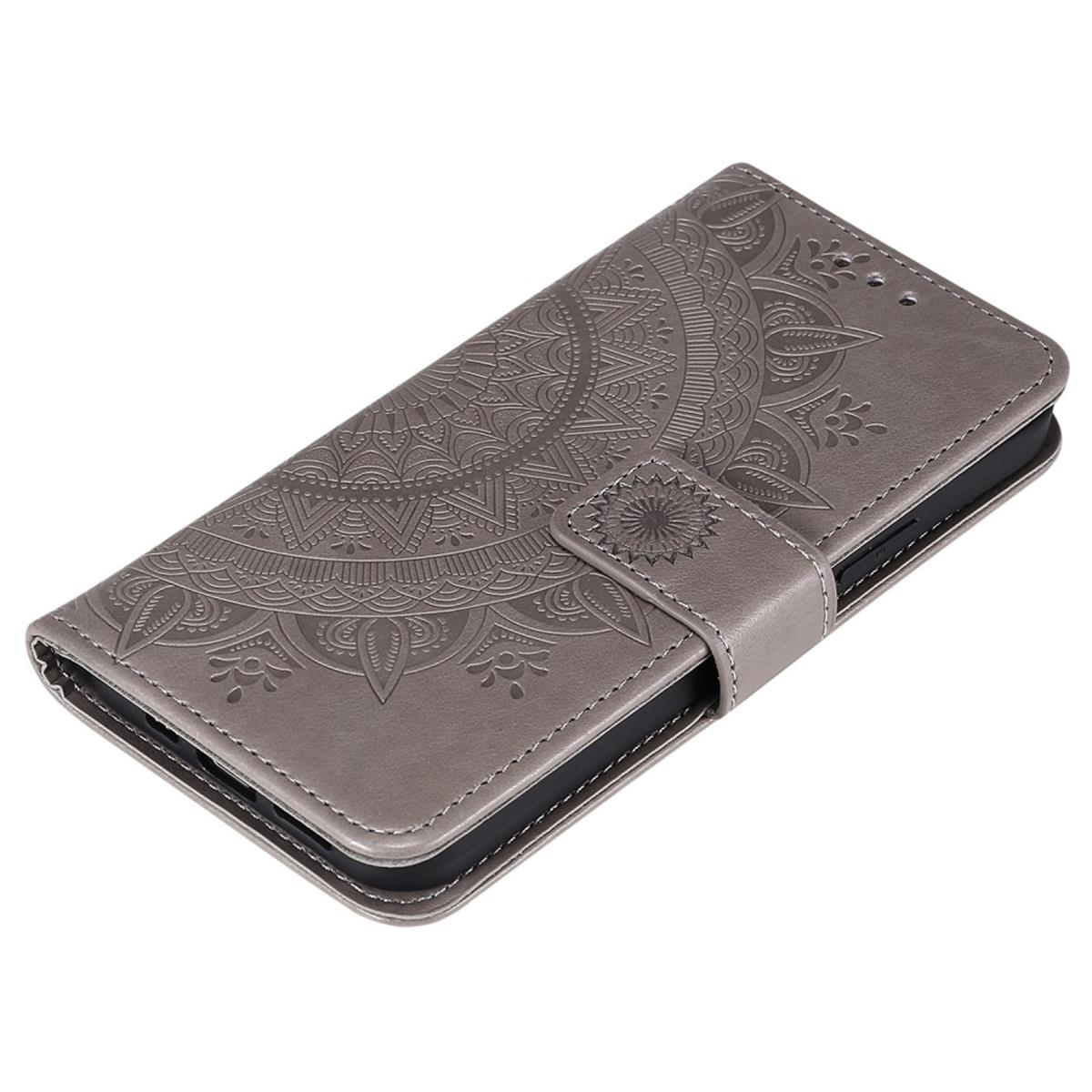 Hülle für Apple iPhone 12 Pro Max Handyhülle Flip Case Cover Etui Mandala Grau