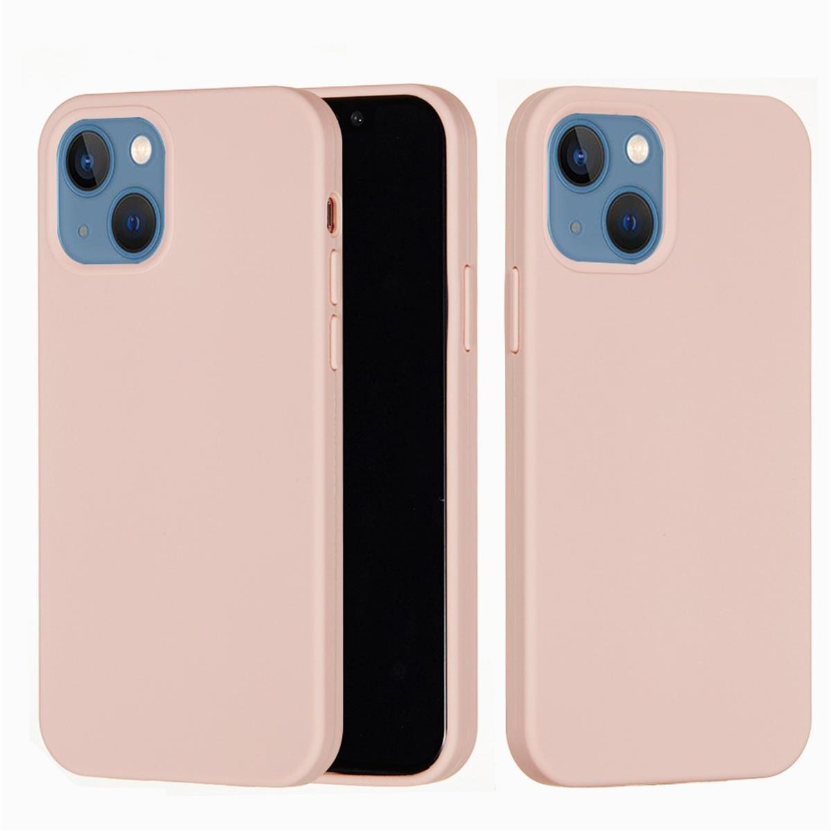 Hülle für Apple iPhone 13 [6,1 Zoll] Handy Silikon Case Cover Bumper Matt Rosa